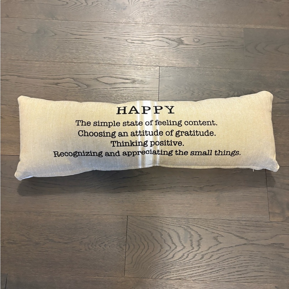 Mudpie brand gratitude pillow 34” x 12” NWT retail $159